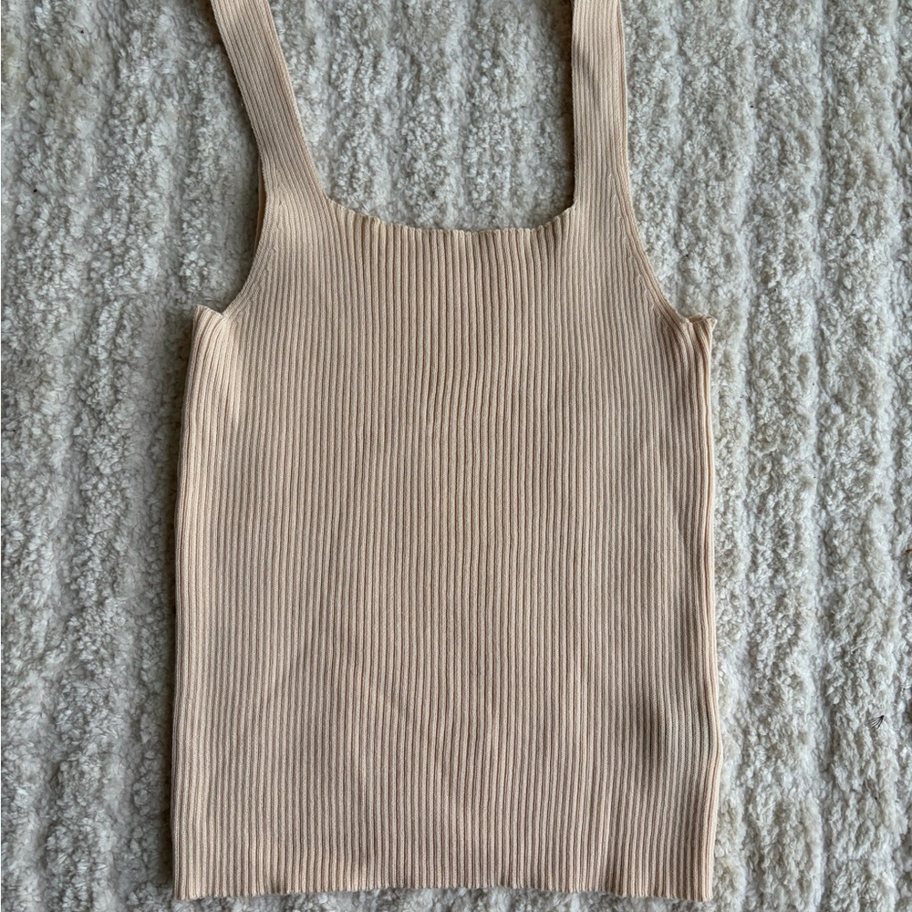 Ribbed Cream Tank Top